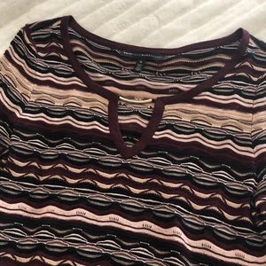 Maroon black beige long sweater WH/BM